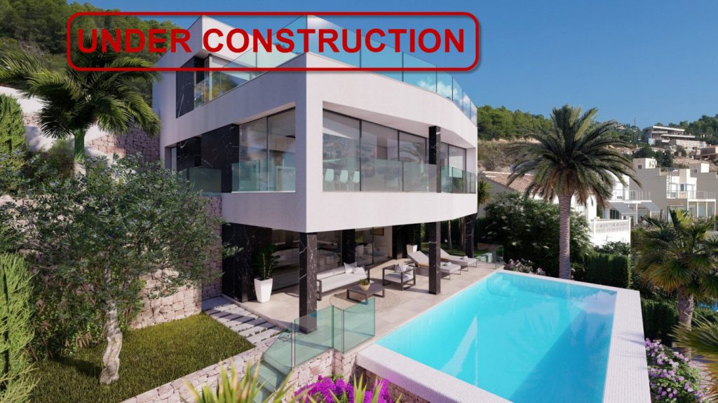 Nieuwbouw villa met zeezicht te koop in Calpe