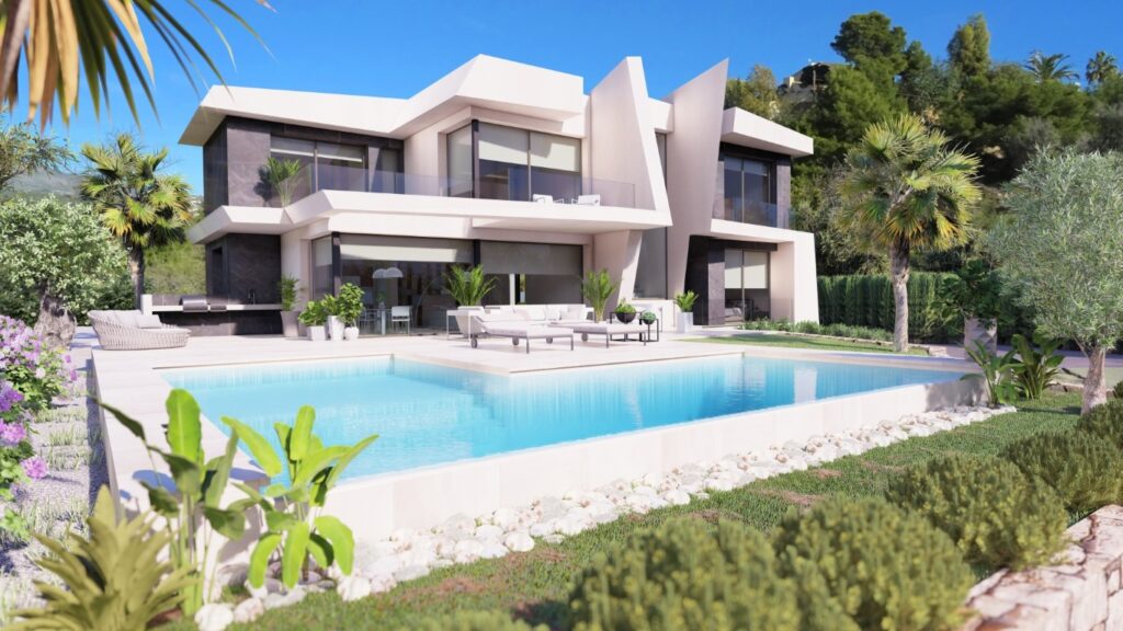 Moderne nieuwbouw villa met zeezicht te koop in Calpe
