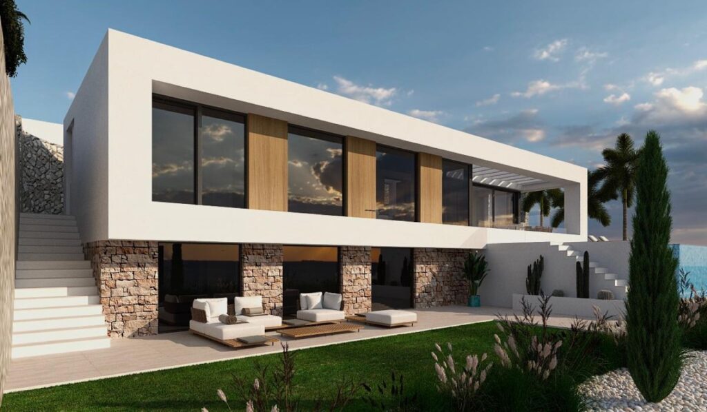 6356BELL Moderne nieuwbouw villa met zeezicht in aanbouw te koop in Benitachell