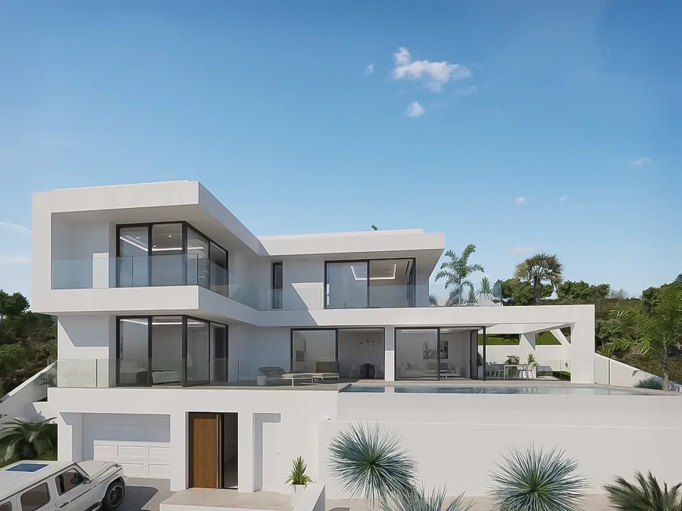 6424CAL Prachtige moderne nieuwbouw villa met uniek design te koop in Calpe